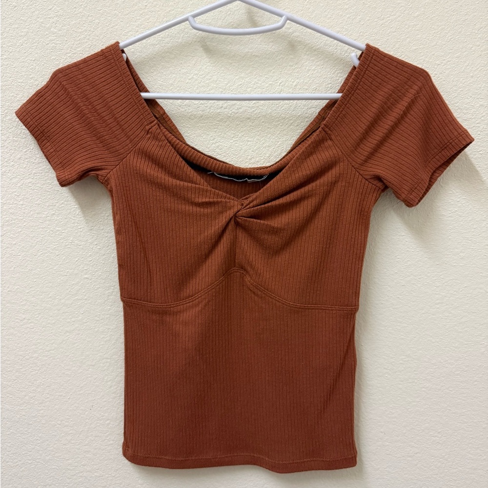 NWT Abercrombie Rust Brown Top